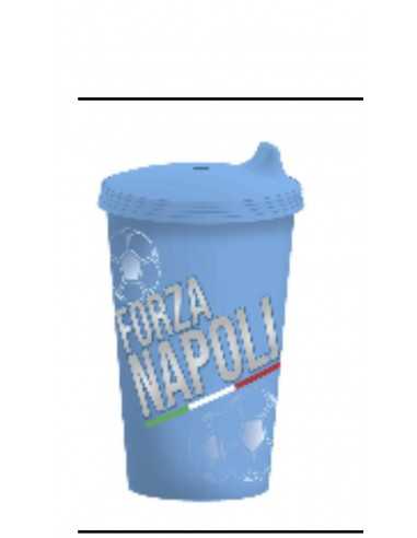 Forza Napoli Bicchiere con beccuccio e tappo 430ml - ROIFN7 | Futurartb2b Ingrosso Giocattoli