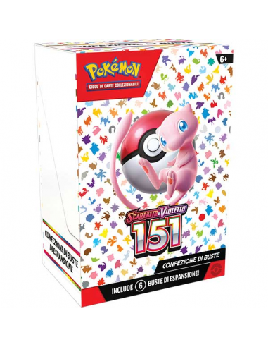 POKEMON - SCARLATTO E VIOLETTO 151 - BOX DI BUSTE ESPANSIONE 6 bustine ITA - GEMPK60320 | Futurartb2b Ingrosso Giocattoli