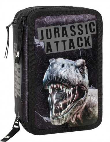 Astuccio 3 zip dinosauro T-rex black - 4M43638 | Futurartb2b Ingrosso Giocattoli