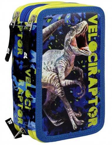 Astuccio 3 zip dinosauro velociraptor - 4M43642 | Futurartb2b Ingrosso Giocattoli