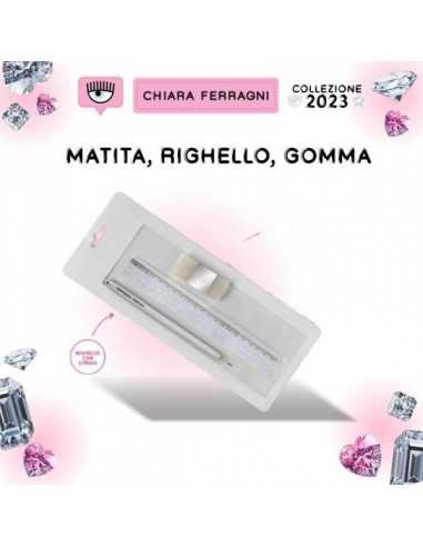 BLISTER RIGHELLO+GOMMA+MATITA CHIARA FERRAGNI 2023 - PIG023268800 | Futurartb2b Ingrosso Giocattoli