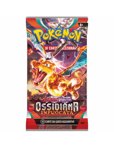 POKMON SCARLATTO E VIOLETTO - OSSIDIANA INFUOCATA bustina 10 carte ITA - GAM60340 | Futurartb2b Ingrosso Giocattoli