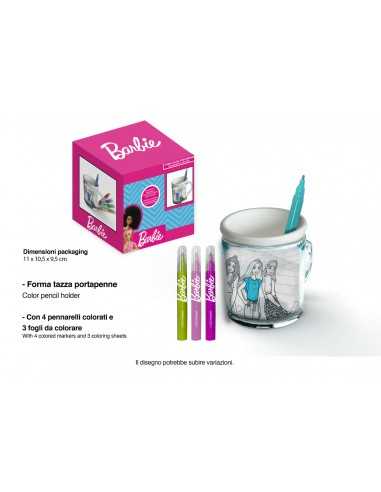 Barbie Tazza da colorare con 4 pennarelli e fogli da colorare - MCBR0911 | Futurartb2b Ingrosso Giocattoli