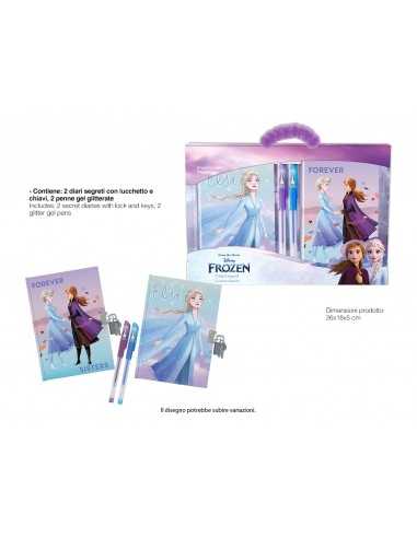 Frozen confezione 2 diari segreti con lucchetto 2 penne glitter - MCFR0754 | Futurartb2b Ingrosso Giocattoli