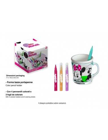 Minnie Tazza da colorare con 4 pennarelli e fogli da colorare - MCMIN0911 | Futurartb2b Ingrosso Giocattoli