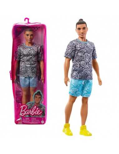 Barbie - Ken fashionistas 204 bambola Ken con maglia nera a fantasia - TOYDWK44/HJT09 | Futurartb2b Ingrosso Giocattoli