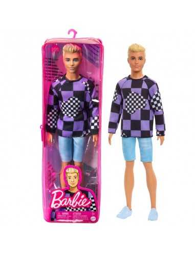 Barbie - Ken fashionistas 191 bambola Ken con maglia viola e nera - TOYDWK44/HBV25 | Futurartb2b Ingrosso Giocattoli