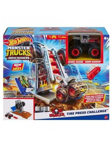 Hot Wheels Tire Press Challenge Pista con Veicolo Monster Trucks - TOYHNB87/HNB88 | Futurartb2b Ingrosso Giocattoli