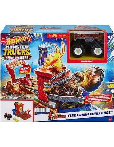 Hot wheels fire crash challenge con veicolo monster trucks - TOYHNB87/HNB90 | Futurartb2b Ingrosso Giocattoli