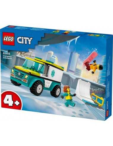 Lego City 60403 Ambulanza di emergenza e snowboarder - LEG6465025 | Futurartb2b Ingrosso Giocattoli