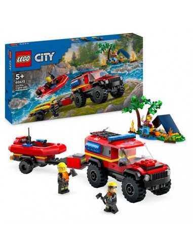 Lego City 60412 Fuoristrada antincendio e gommone di salvataggio - LEG6470787 | Futurartb2b Ingrosso Giocattoli