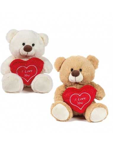 San Valentino Peluche orso tasca cuore 23 cm - DEC25731 | Futurartb2b Ingrosso Giocattoli