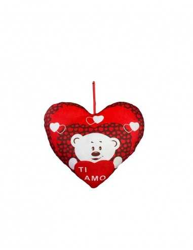 Cuore peluche 22 cm con disegno di orsacchiotto - 4M46906 | Futurartb2b Ingrosso Giocattoli