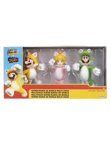 Super Mario 3D World 10 cm pack da 3 personaggi articolati - JAK410414 | Futurartb2b Ingrosso Giocattoli