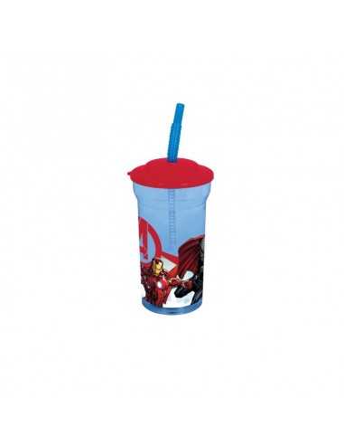 Bicchiere con cannuccia Avengers 460ml - EOL577088 | Futurartb2b Ingrosso Giocattoli