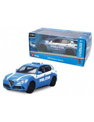 Alfa romeo stelvio polizia die-cast scala 1:24 - BUR18-21096 | Futurartb2b Ingrosso Giocattoli