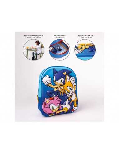 Zaino Asilo Sonic 3d - CER2100004683 | Futurartb2b Ingrosso Giocattoli