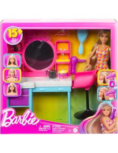 Barbie - Playset Salone di Bellezza Bambola Super Chioma - TOYHKV00 | Futurartb2b Ingrosso Giocattoli