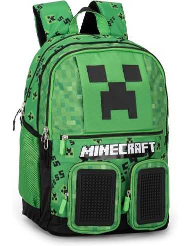 Zaino scuola organizzato pixel Minecraft - PAN72510 | Futurartb2b Ingrosso Giocattoli