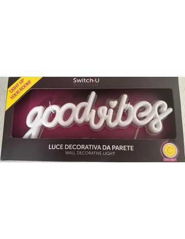 Luce decorativa neon a scritta Good Vibes - IBSLUXDECO04 | Futurartb2b Ingrosso Giocattoli