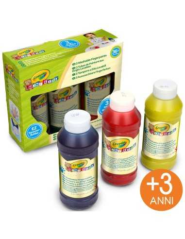 COLORI DITA MINI KIDS 236 ML. SET 3 COLORI CRAYOLA - CRA81-1539 | Futurartb2b Ingrosso Giocattoli