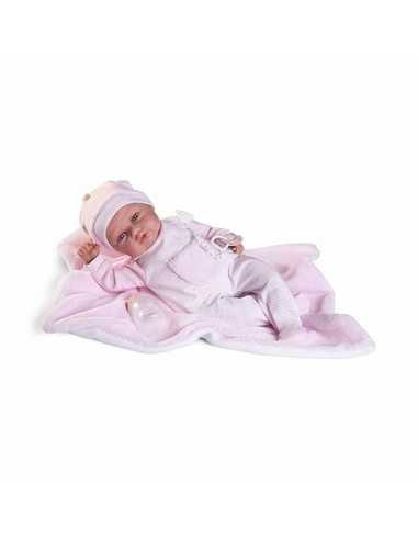 Bambola Reborn Con Coperta Rosa 42 cm - KREAJ18308 | Futurartb2b Ingrosso Giocattoli