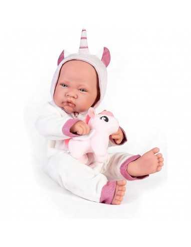 Bambola Reborn con peluche unicorno 42 cm - KREAJ50268 | Futurartb2b Ingrosso Giocattoli