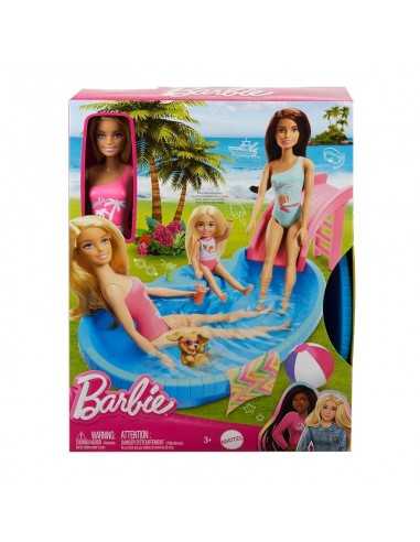 Barbie Playset Piscina con Barbie in Costume Rosa - TOYHRJ74 | Futurartb2b Ingrosso Giocattoli