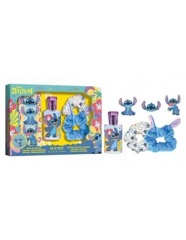 Stitch gift set eau de toilette profumo 100ml + toppe termoadesive + scrunchies - IBSP009454 | Futurartb2b Ingrosso Giocattoli