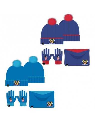 Set 3 pezzi Cappello + Scaldacollo + Guanti Topolino Disney 2 Colori - | Futurartb2b Ingrosso Giocattoli