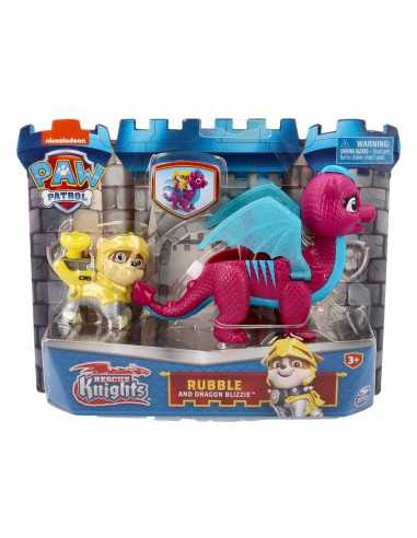 Paw Patrol Rubble and dragon draco rescue knights - TOY20135265 | Futurartb2b Ingrosso Giocattoli