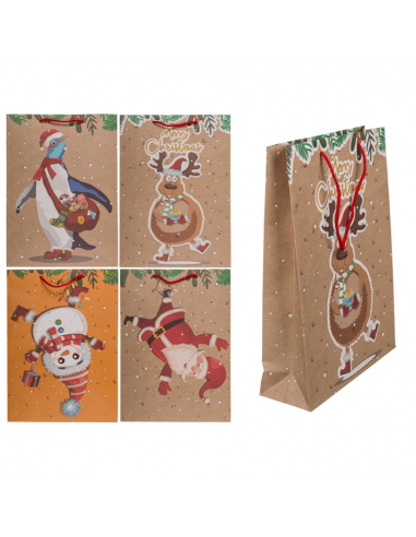 Sacchetto busta regalo carta oops Natale 25x8,5x34,5cm - OTB160108 | Futurartb2b Ingrosso Giocattoli