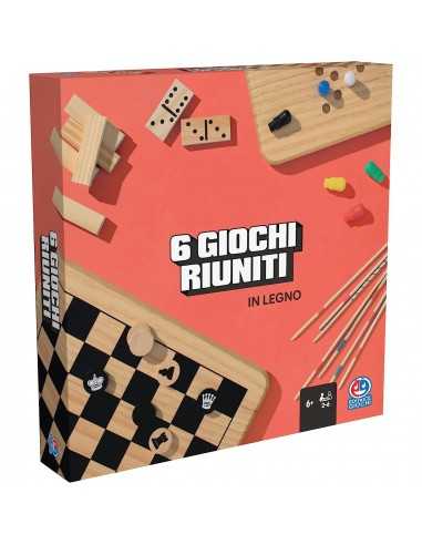 Editrice Giochi Classici 6 Giochi Riuniti in Legno - PMS6066797 | Futurartb2b Ingrosso Giocattoli