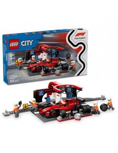 LEGO City 60443 F1 Pit Stop & Pit Crew with Ferrari auto - LEG6526268 | Futurartb2b Ingrosso Giocattoli