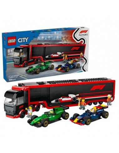 LEGO CITY 60445 - AUTOTRASPORTATORE F1 CON MONOPOSTO RB20 E AMR24 F1 - LEG6526272 | Futurartb2b Ingrosso Giocattoli