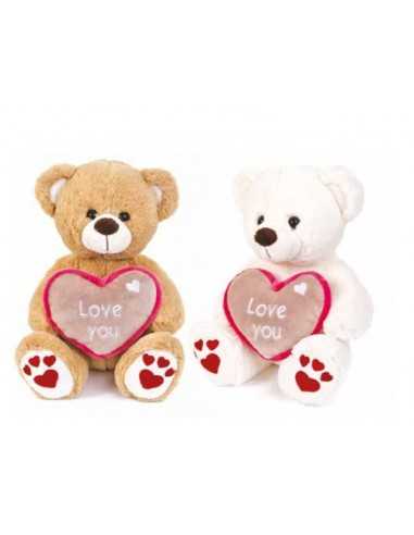 San Valentino Peluche Orso 30 cm con ricamo - DEC26336 | Futurartb2b Ingrosso Giocattoli