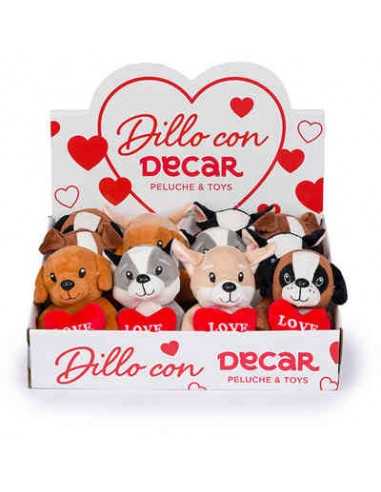 San valentino Peluche Cuccioli assortiti con cuore 14cm - DEC27882 | Futurartb2b Ingrosso Giocattoli