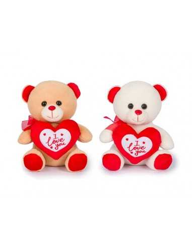 San Valentino Peluche Orso 23 cm con cuore Love - DEC28215 | Futurartb2b Ingrosso Giocattoli