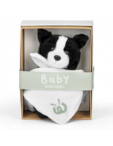 Peluche in scatola Baby Cucciolo di Border Collie con coperta 17cm - KEYAN767 | Futurartb2b Ingrosso Giocattoli