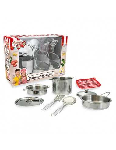 Grande chef - Set pentoline in metallo con presina - TOY67969 | Futurartb2b Ingrosso Giocattoli