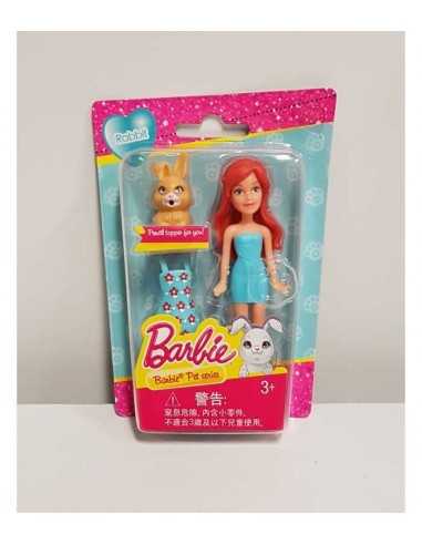 Barbie mini doll rossa con abito azzurro pi cucciolo - G&BDVT52/DVT60 | Futurartb2b Ingrosso Giocattoli