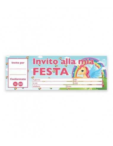 Biglietti a inviti Unicorno 20 pz - WON62031 | Futurartb2b Ingrosso Giocattoli