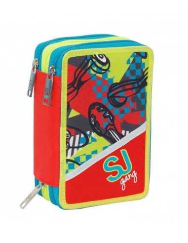 Astuccio 3 zip boy seven sj gang rosso e azzurro - SEV3C2011802-426 | Futurartb2b Ingrosso Giocattoli