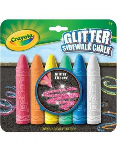 Crayola 6 gessi glitter colorati per esterno - CRA51-1216 | Futurartb2b Ingrosso Giocattoli