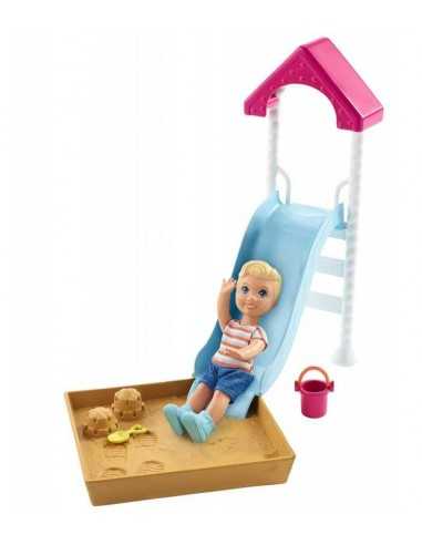 Barbie Skiper BabySitter - Playset parco giochi con bambino - MATFXG94/FXG96 | Futurartb2b Ingrosso Giocattoli