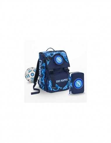 SSC Napoli Schoolpack zaino pi astuccio blu - SEV6D9001902-550 | Futurartb2b Ingrosso Giocattoli