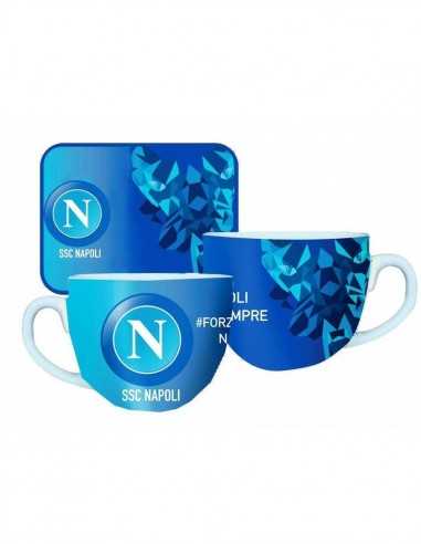 SSC Napoli - Tazza in ceramica con tovaglietta - DEGCP004NP | Futurartb2b Ingrosso Giocattoli